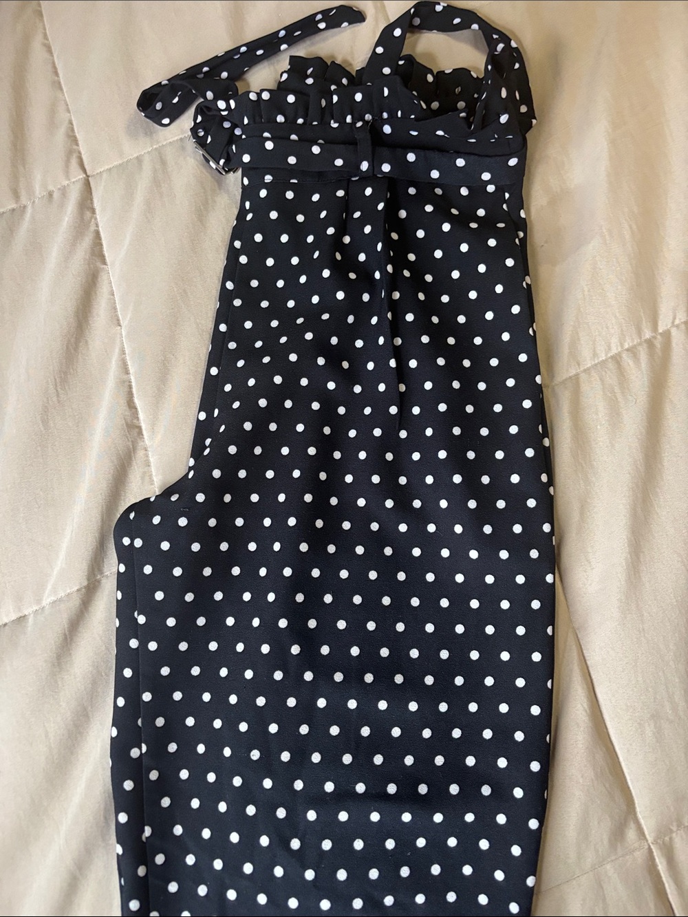 Black Polka Dot Halter Top